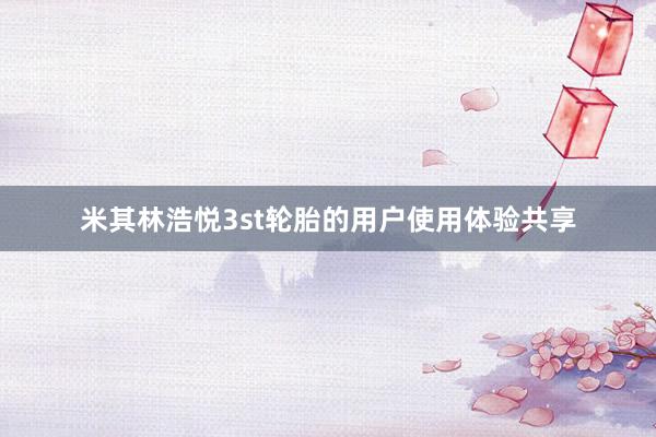 米其林浩悦3st轮胎的用户使用体验共享
